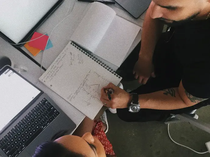 white spiral notebook on table